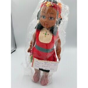 Vintage Reliable Doll Co. Hong Kong Hard Plastic Indigenous Girl Doll – Original